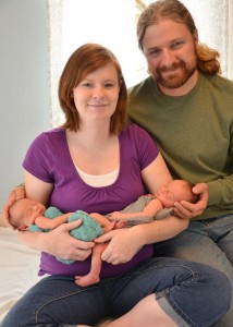 Jay and Elizabeth Goertzen with their twins Grace and Lep