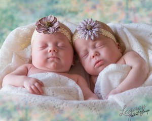 Mitchell and Kasey Huebert's twin girls, Emma and Ella