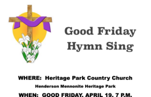 Good Friday Hymn Sing at Heritage Park