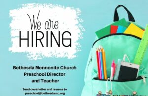 Bethesda Mennonite Church Preschool Director/Teacher Opening